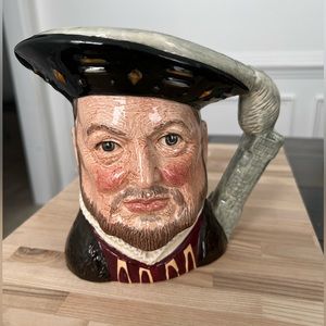 Royal Doulton Henry VIII Toby Mug Large 6 1/2” D6642 Rare Vintage